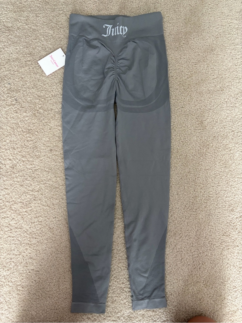 Juicy Couture Gray Seamless Ruched-Back Leggings